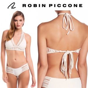 Robin Piccone Sophia Crochet Bikini in Cream 2pc